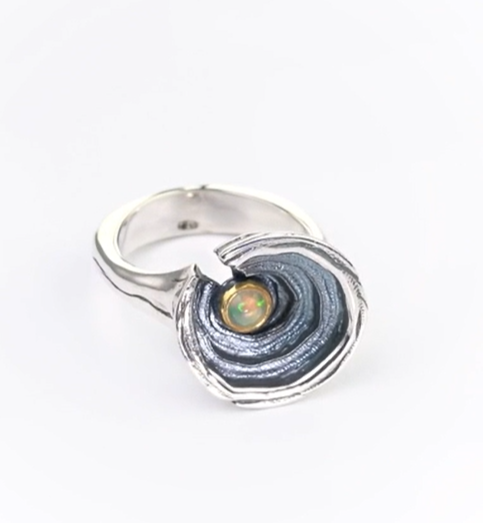 Кольцо из серебра с камнем опал | Ювелирные украшения Sarkissian - фото 8 d